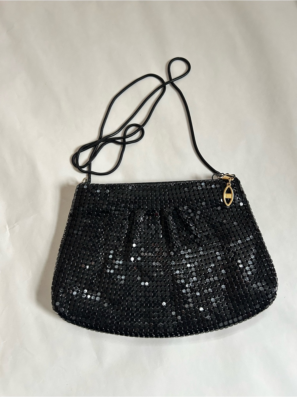 Black Sequin Shoulder Bag - Elegant Evening Clutch
